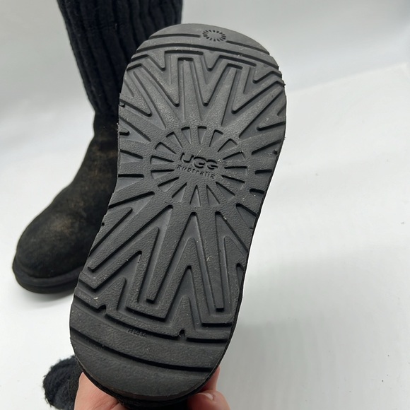 UGG Cambridge Knit Black Metallic Buckle Boots Size 6 - Picture 6 of 10
